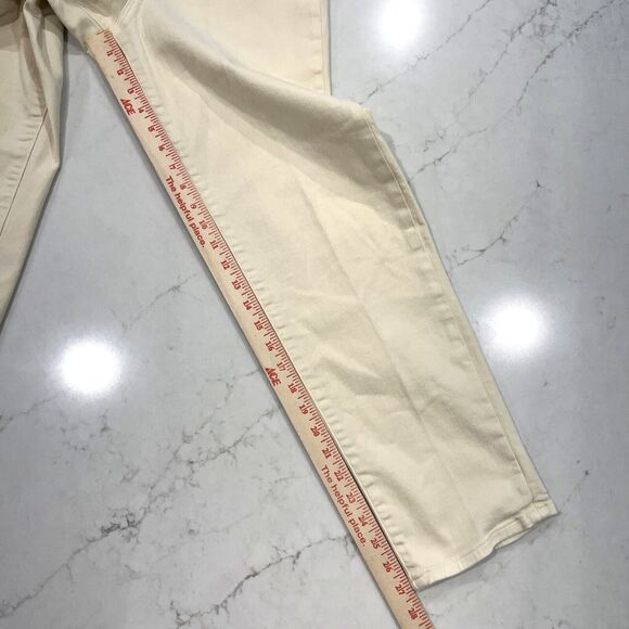 Athleta Sculptek Jeans Womens Sz 8 Cream High Rise Straight Leg Ankle Stretch - Picture 2 of 10